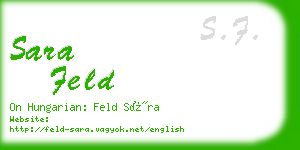 sara feld business card